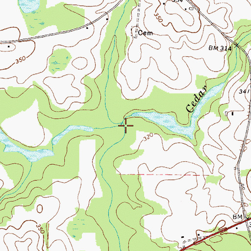 Topographic Map of Wildcat Creek, GA