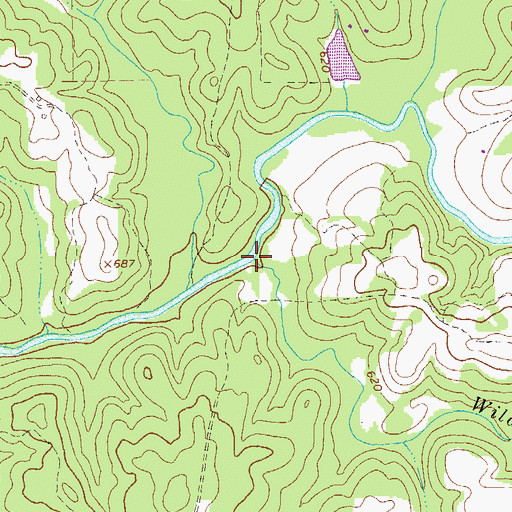Topographic Map of Wildcat Creek, GA