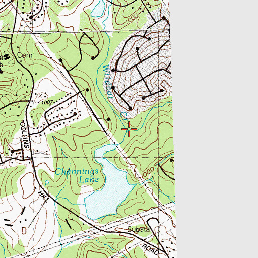 Topographic Map of Wildcat Creek, GA
