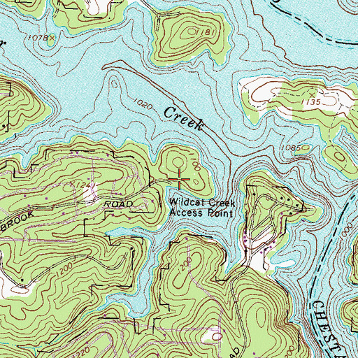 Topographic Map of Wildcat Creek Access Point, GA