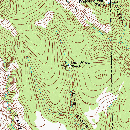 Topographic Map of One Horn Tank, AZ
