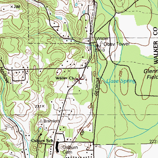 Topographic Map of Wilder Church, GA
