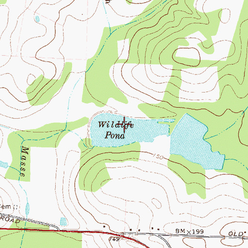 Topographic Map of Wildlife Pond, GA