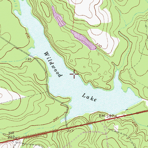 Topographic Map of Wildwood Lake, GA