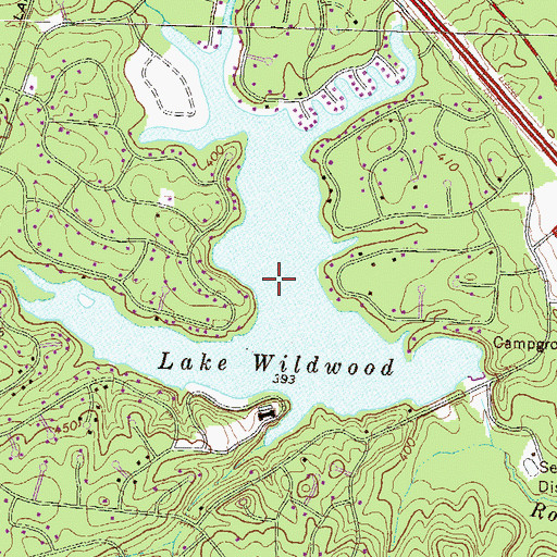 Topographic Map of Lake Wildwood, GA