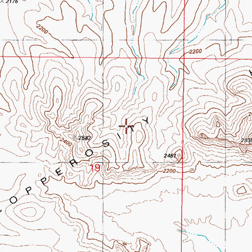 Topographic Map of Copperosity Hills, AZ
