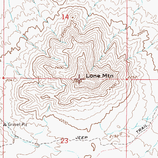 Topographic Map of Lone Mountain, AZ