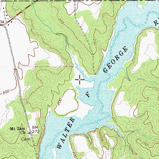 Topographic Map of Wilkey Creek, GA
