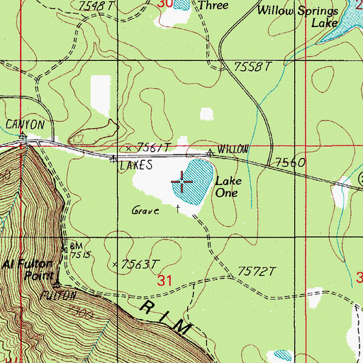 Topographic Map of Lake One, AZ