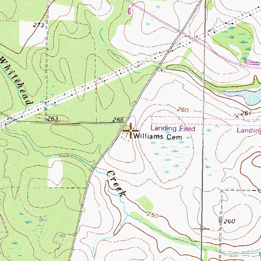 Topographic Map of Williams Cemetery, GA
