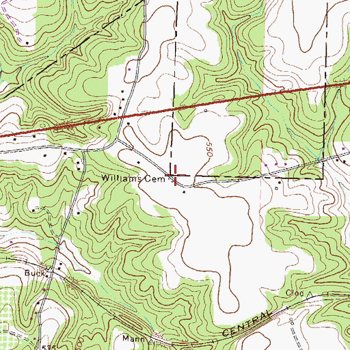 Topographic Map of Williams Cemetery, GA