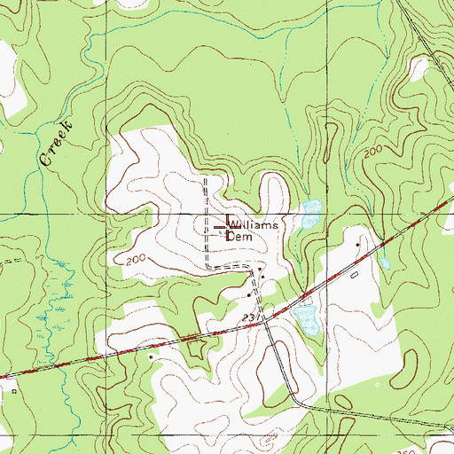 Topographic Map of Williams Cemetery, GA