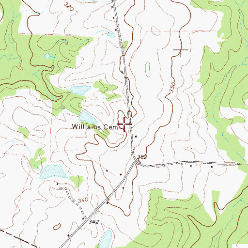 Topographic Map of Williams Cemetery, GA