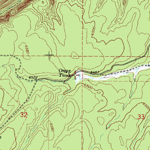 Topographic Map of Onyx Tank, AZ