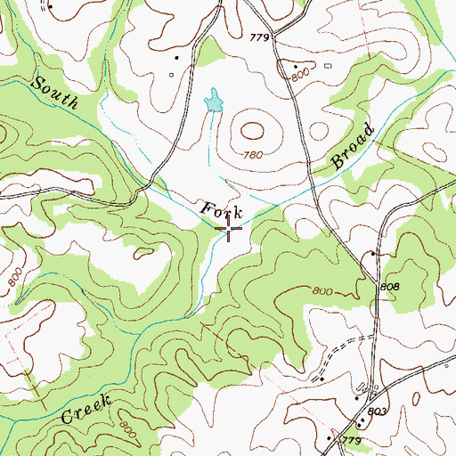 Topographic Map of Williams Creek, GA