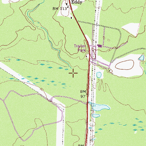 Topographic Map of Williams Creek, GA