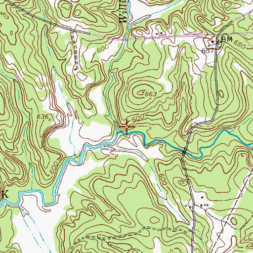Topographic Map of Williams Creek, GA