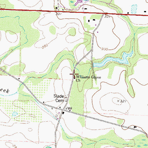 Topographic Map of Williams Grove Church, GA