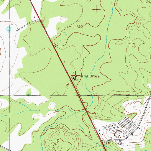 Topographic Map of Williams Grove Church, GA