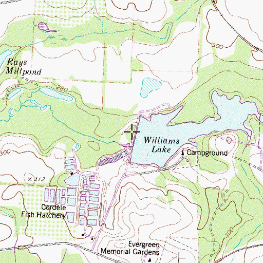 Topographic Map of Williams Lake, GA