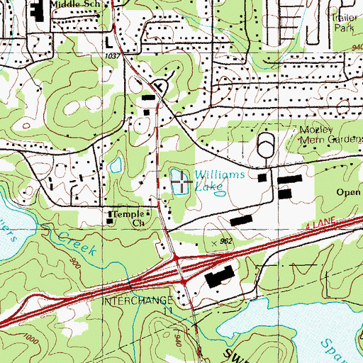 Topographic Map of Williams Lake, GA