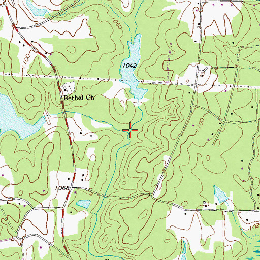 Topographic Map of Williams Mill Creek, GA