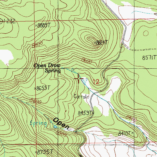 Topographic Map of Open Draw Spring, AZ