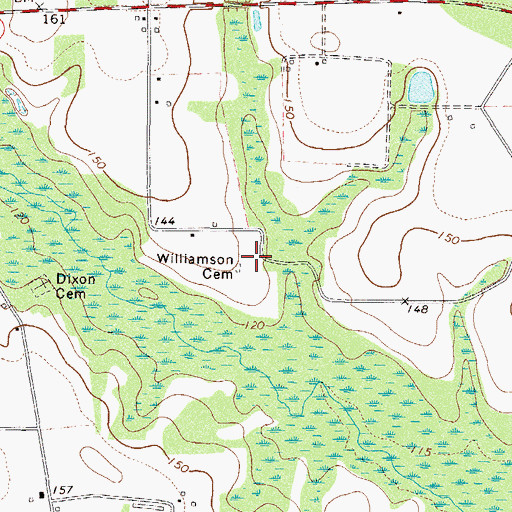 Topographic Map of Williamson Cemetery, GA