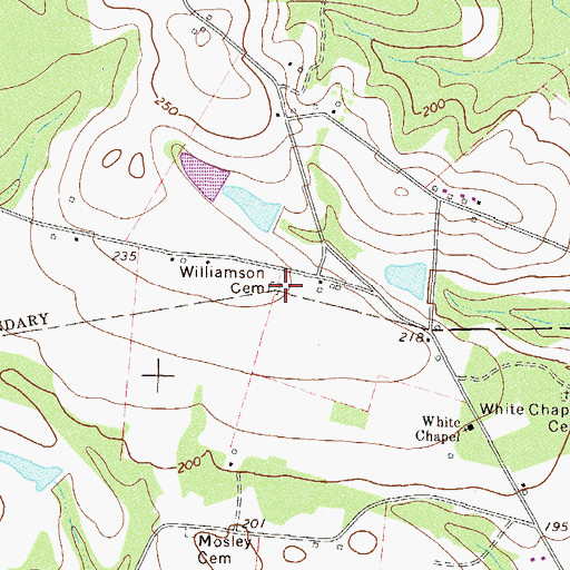Topographic Map of Williamson Cemetery, GA