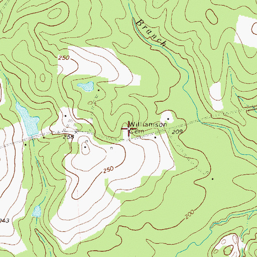 Topographic Map of Williamson Cemetery, GA