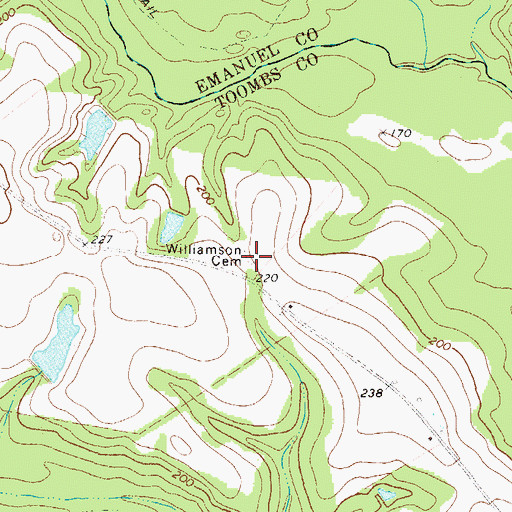 Topographic Map of Williamson Cemetery, GA