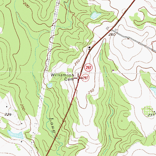 Topographic Map of Williamson Cemetery, GA