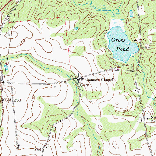 Topographic Map of Williamson Chapel, GA