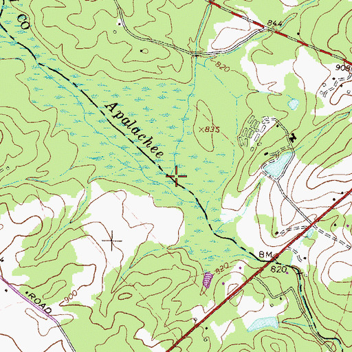 Topographic Map of Williamson Creek, GA