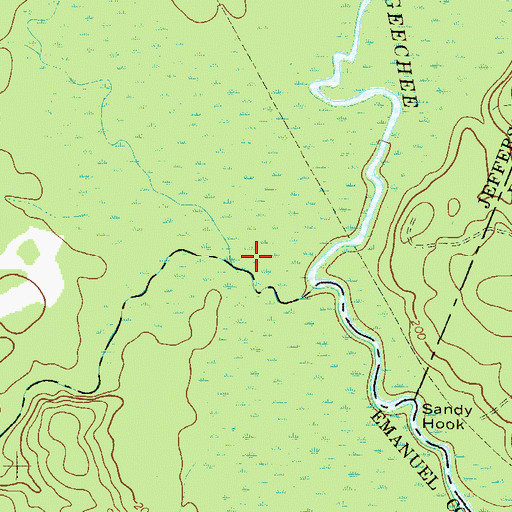 Topographic Map of Williamson Swamp Creek, GA