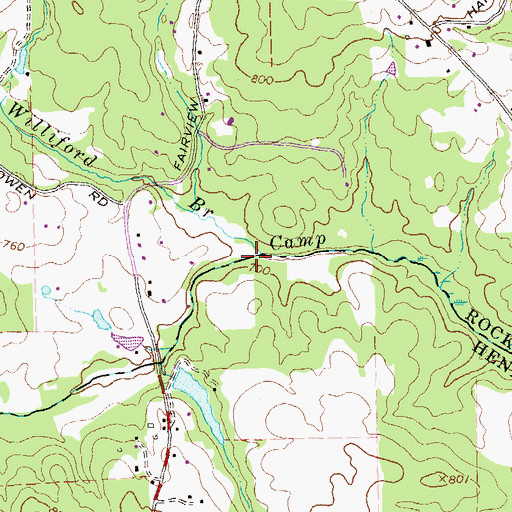 Topographic Map of Williford Branch, GA