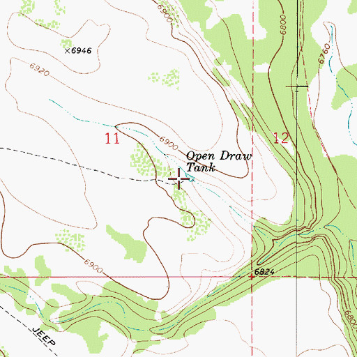 Topographic Map of Open Draw Tank, AZ