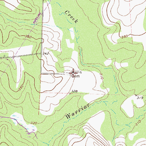 Topographic Map of Willis Cemetery, GA