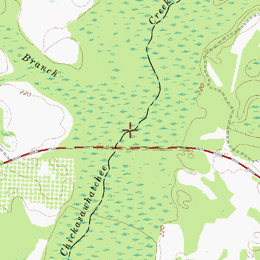 Topographic Map of Willow Branch, GA