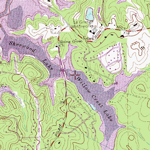 Topographic Map of Willow Crest Lake (historical), GA