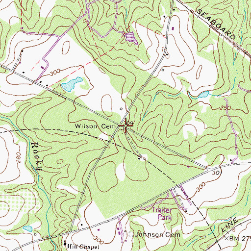 Topographic Map of Wilson Cemetery, GA