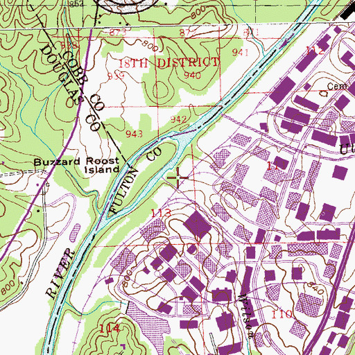 Topographic Map of Wilson Creek, GA