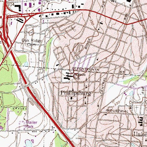 Topographic Map of Wilson School, GA