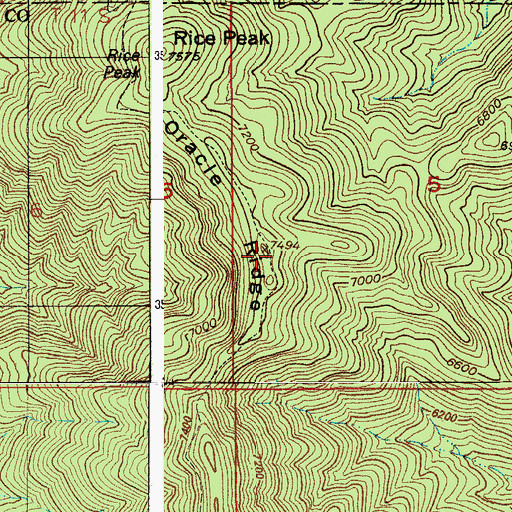 Topographic Map of Oracle Ridge, AZ