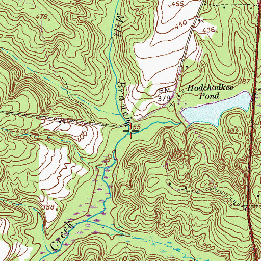 Topographic Map of Wimberly Mill Branch, GA