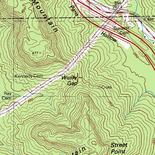 Topographic Map of Windy Gap, GA