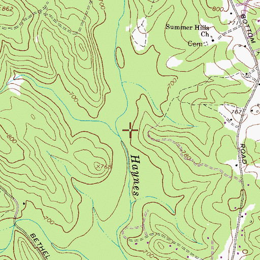Topographic Map of Winfield Creek, GA