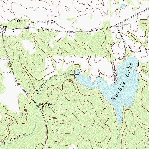 Topographic Map of Winslow Creek, GA