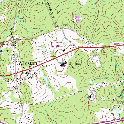 Topographic Map of Winston Elementary School, GA