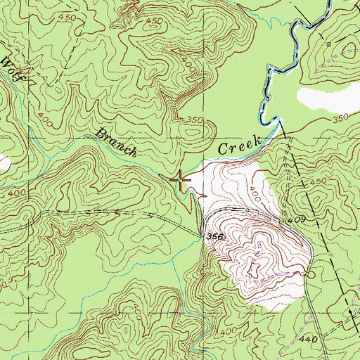 Topographic Map of Wolf Branch, GA